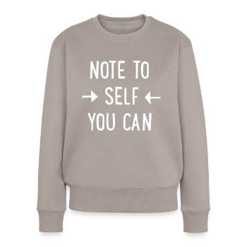 Motivation - Frauen Premium Bio Pullover - Taupe - Vorne - Julia (174cm)