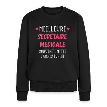 Meilleure secrétaire médicale - Pull Premium bio Femme - noir - Devant - Julia (174cm)