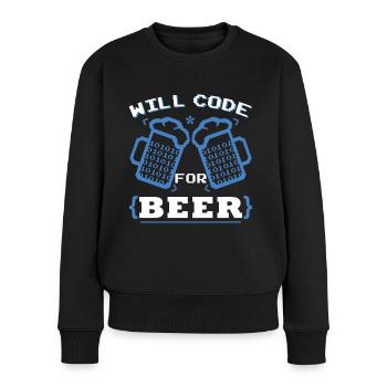 Will Code For Beer | Programmer Coding - Women's Premium Organic Jumper - black - Front - Julia (174cm)