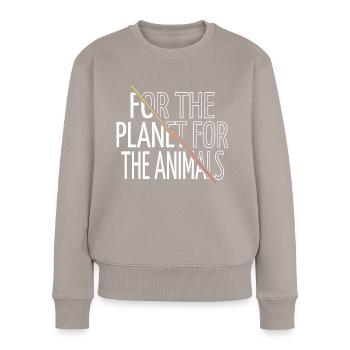 blagues végétaliennes amusantes dictons amusants Droits des animaux - Pull Premium bio Femme - taupe - Devant - Julia (174cm)