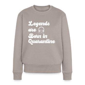 Schwangerschaft Babyparty Babyshower Boy Girl - Frauen Premium Bio Pullover - Taupe - Vorne - Julia (174cm)