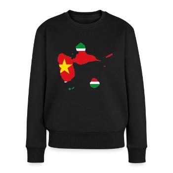 Stadtplan von Guadeloupe - Frauen Premium Bio Pullover - Schwarz - Vorne - Julia (174cm)