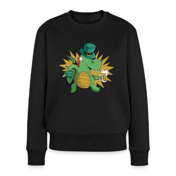 Dinosaure de Saint-Patrick - Pull Premium bio Femme - noir - Devant - Julia (174cm)