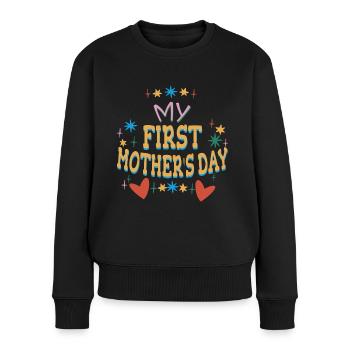 Ma première fête des mères Idée cadeau de fête des mères Maman - Pull Premium bio Femme - noir - Devant - Julia (174cm)