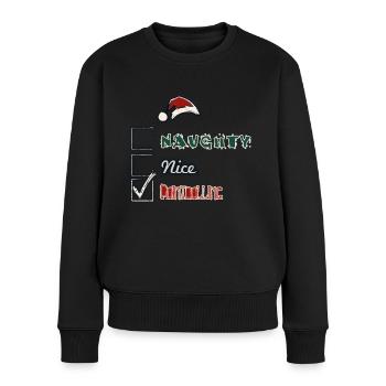 Santas naughty list with paintball as option - Women's Premium Organic Jumper - black - Front - Julia (174cm)