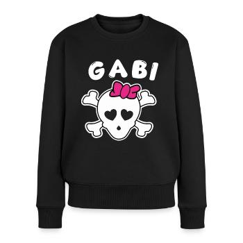 Piratin Gabi Design für Mädchen und Frauen - Frauen Premium Bio Pullover - Schwarz - Vorne - Julia (174cm)