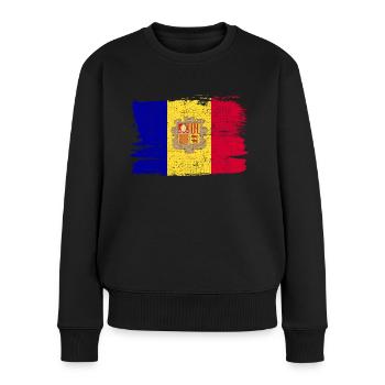 Andorra Bandiera Flag Peace Vintage - Women's Premium Organic Jumper - black - Front - Julia (174cm)