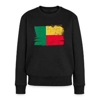 Bénin Bandiera Drapeau Paix Vintage - Pull Premium bio Femme - noir - Devant - Julia (174cm)