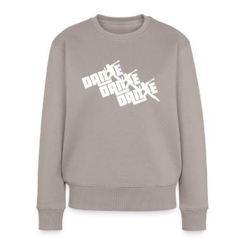 Danse Texte Dancing Homme Silhouette Musique de fête - Pull Premium bio Femme - taupe - Devant - Julia (174cm)