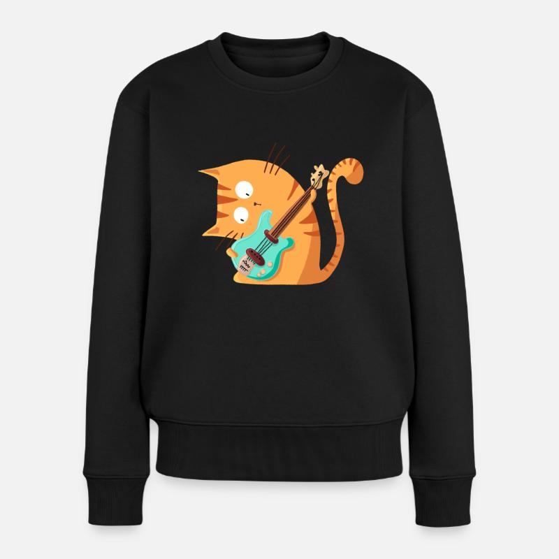 CatGuitare - Pull Premium bio Femme - noir