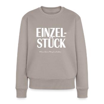 Einzelstück- kann kleine Mängel enthalten - Frauen Premium Bio Pullover - Taupe - Vorne - Julia (174cm)