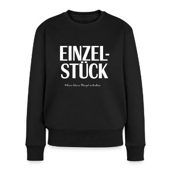 Einzelstück- kann kleine Mängel enthalten - Frauen Premium Bio Pullover - Schwarz - Vorne - Julia (174cm)