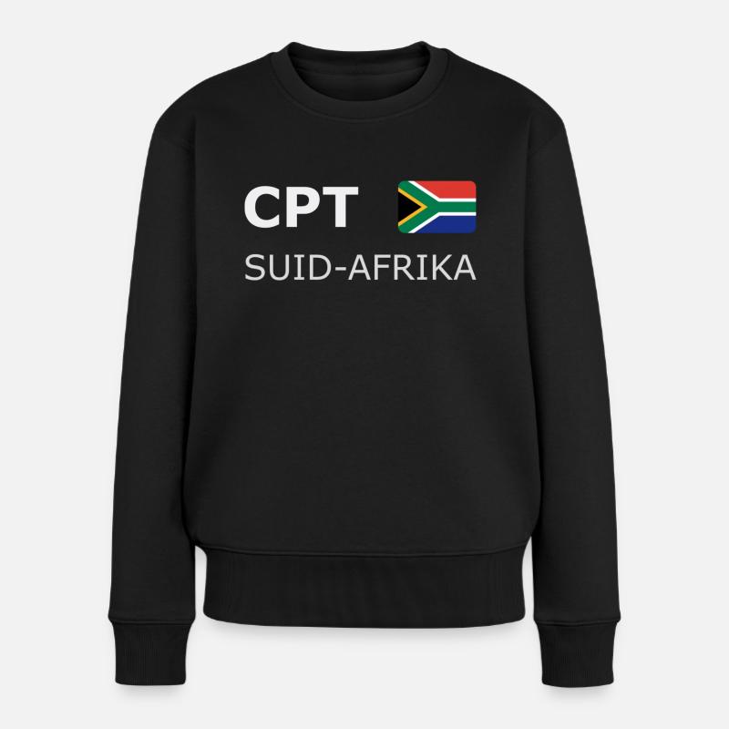 CPT SUID-AFRIKA white-lettered 400 dpi - Frauen Premium Bio Pullover - Schwarz