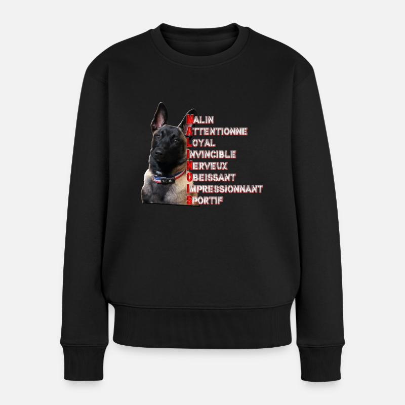 malinois - Pull Premium bio Femme - noir