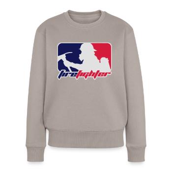 firefighter - Frauen Premium Bio Pullover - Taupe - Vorne - Julia (174cm)