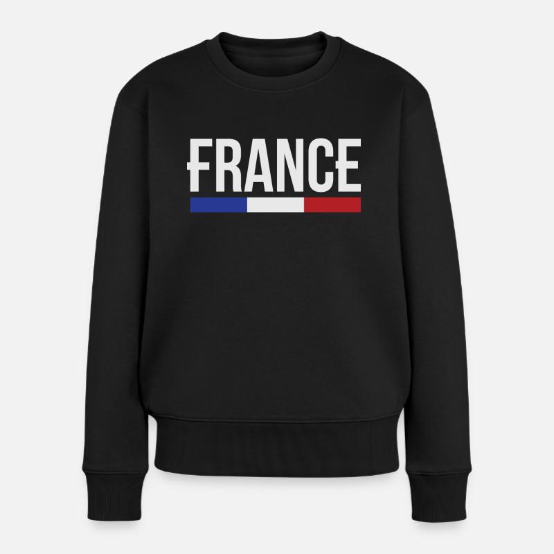 France drapeau bleu blanc rouge B - Pull Premium bio Femme - noir