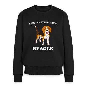 Life is better with beagle - Pull Premium bio Femme - noir - Devant - Julia (174cm)