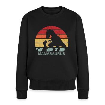 Mamasaurus Mama Dino Mutter Geschenk - Frauen Premium Bio Pullover - Schwarz - Vorne - Julia (174cm)
