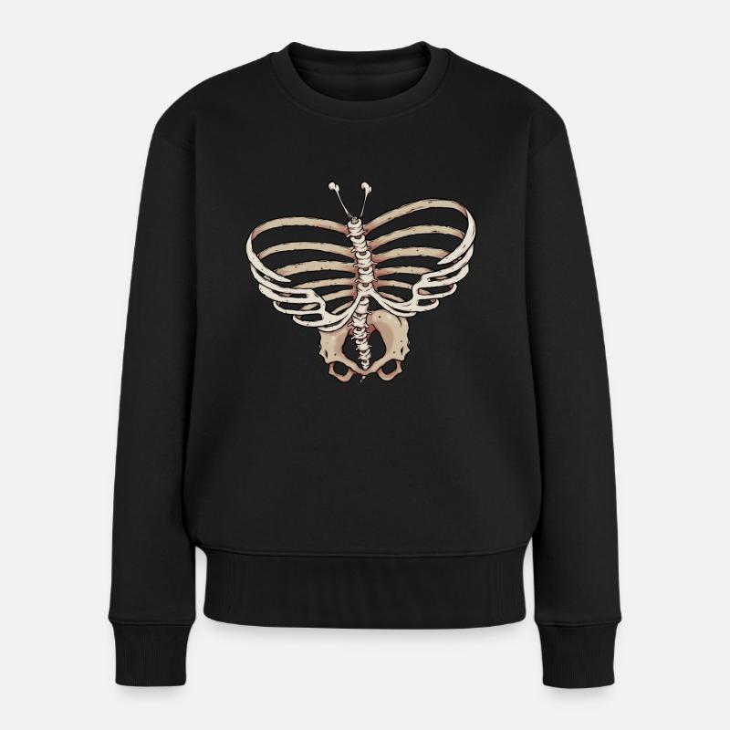 Papillon squelette - Pull Premium bio Femme - noir