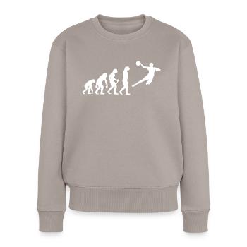 Evolution Handball Kinder - Frauen Premium Bio Pullover - Taupe - Vorne - Julia (174cm)