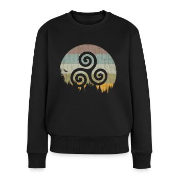 Triskele - Frauen Premium Bio Pullover - Schwarz - Vorne - Julia (174cm)