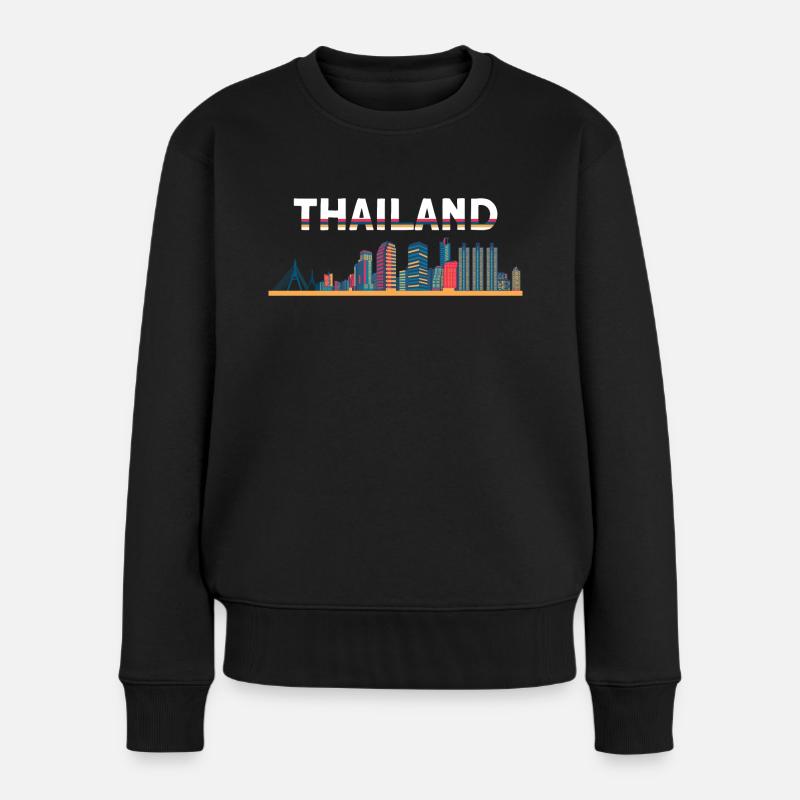 Thailand - Frauen Premium Bio Pullover - Schwarz