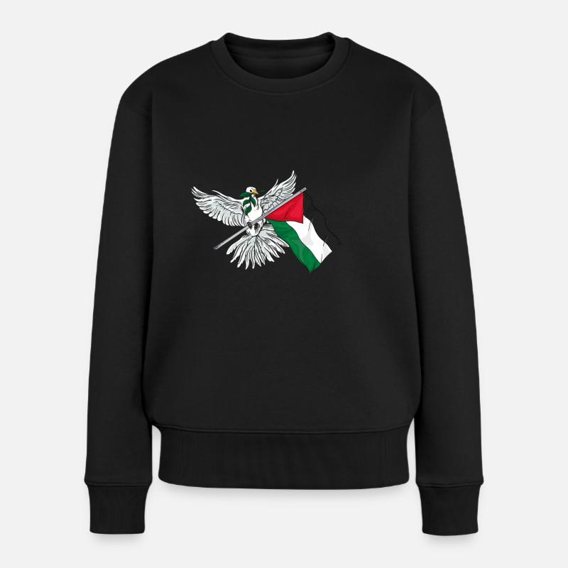 Palästina - Frauen Premium Bio Pullover - Schwarz