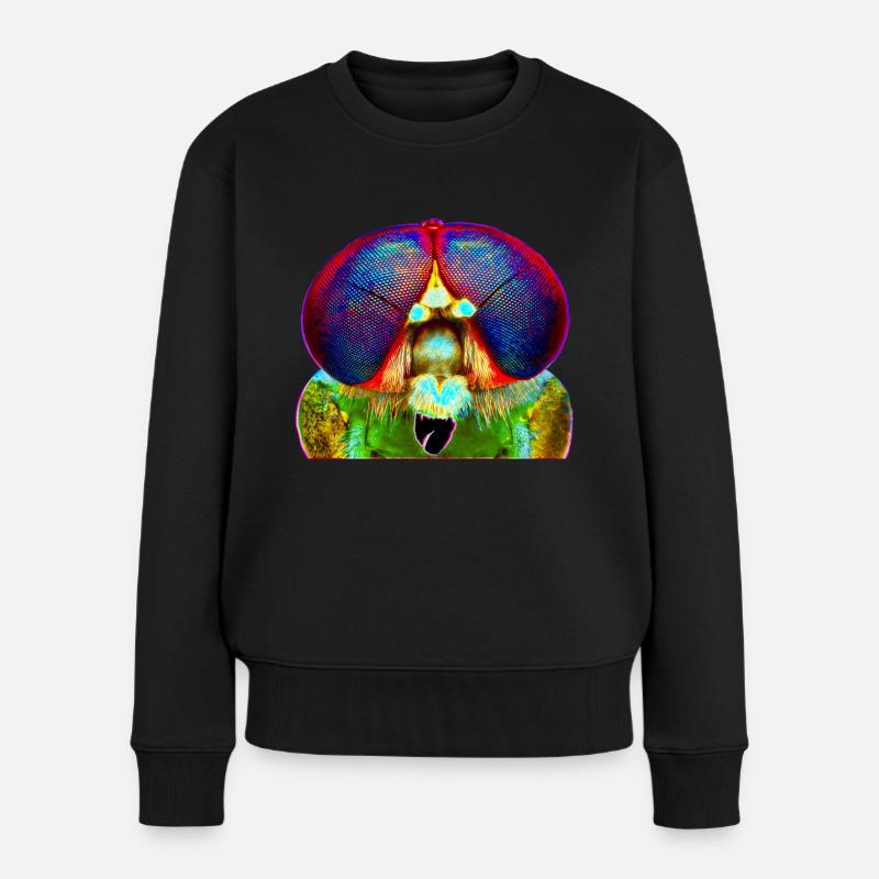 Nightmare on compound eye street - Frauen Premium Bio Pullover - Schwarz