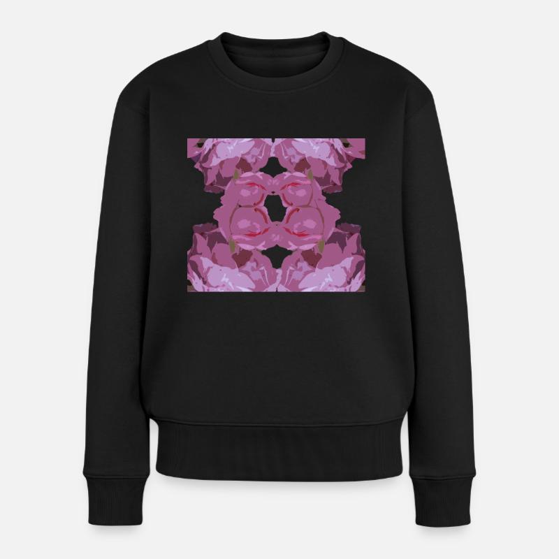 Pink Rose Square - Women's Premium Organic Jumper - black