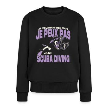 Je peux pas j'ai scuba diving. - Pull Premium bio Femme - noir - Devant - Julia (174cm)