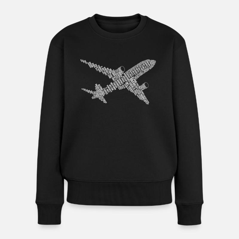 Phonetic Alphabet - Flugzeug Buchstaben Namen Alph - Frauen Premium Bio Pullover - Schwarz