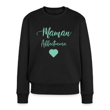 maman affectueuse - Pull Premium bio Femme - noir - Devant - Julia (174cm)