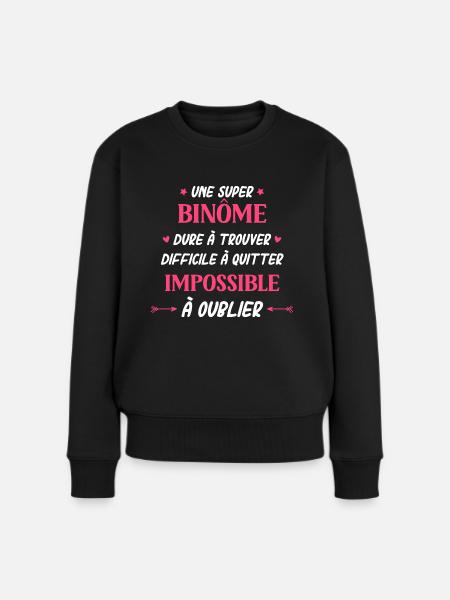 Super binôme - Pull Premium bio Femme - noir