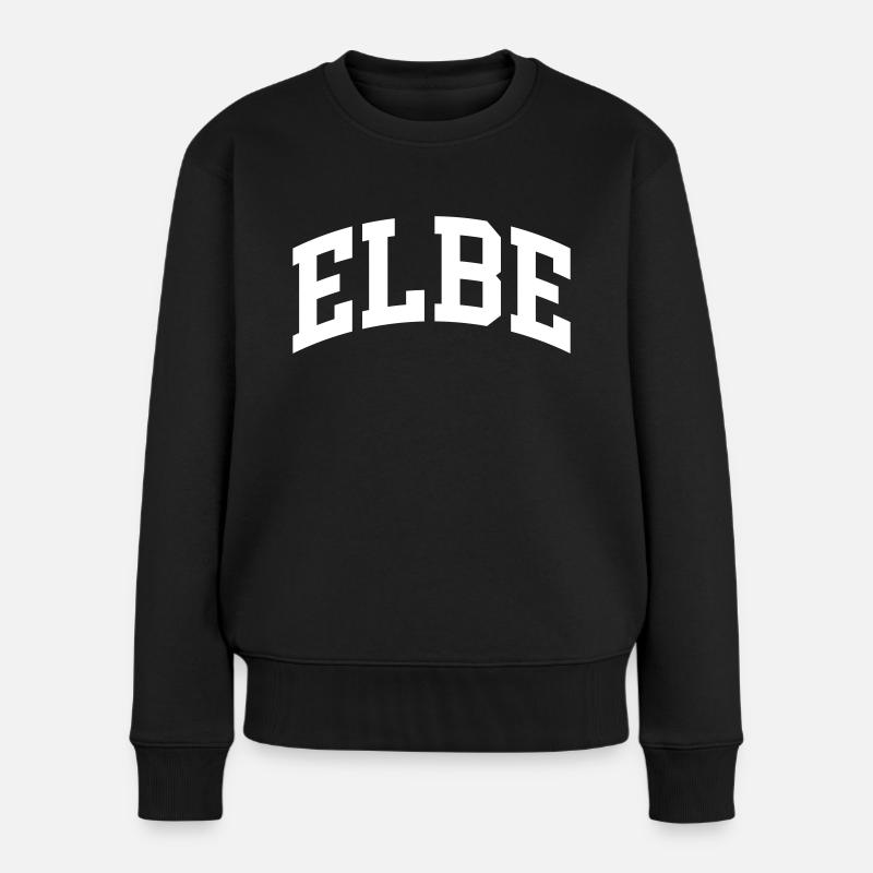 Elbe - Frauen Premium Bio Pullover - Schwarz