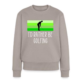 Lieber Golf spielen - Frauen Premium Bio Pullover - Taupe - Vorne - Julia (174cm)