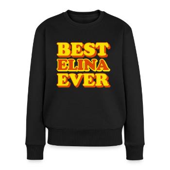 Elina Vorname lustiges Geschenk - Frauen Premium Bio Pullover - Schwarz - Vorne - Julia (174cm)