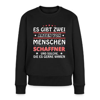 Es gibt zwei Arten von Menschen - Schaffner - Frauen Premium Bio Pullover - Schwarz - Vorne - Julia (174cm)