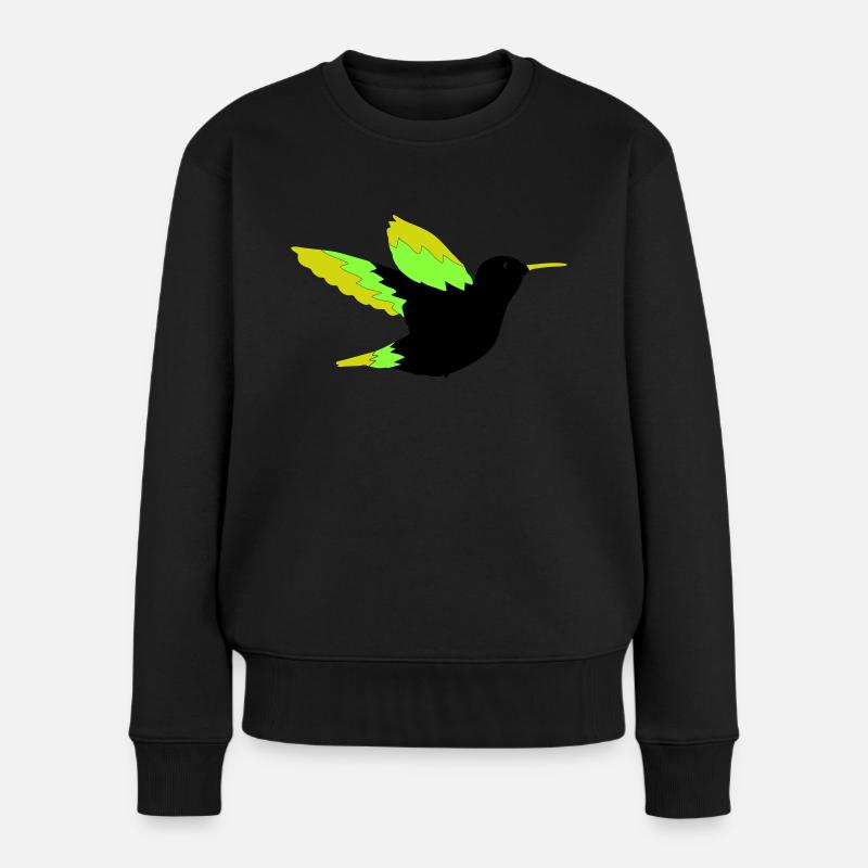 kolibri 01 - Frauen Premium Bio Pullover - Schwarz