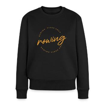 Rowing Vibes Only Slogan - Rowing - Rower - Women's Premium Organic Jumper - black - Front - Julia (174cm)