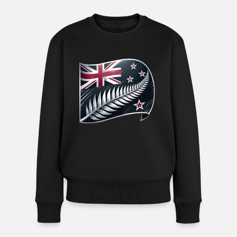 Neuseeland Aotearoa Kiwi 1 - Frauen Premium Bio Pullover - Schwarz