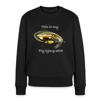 This is my fly tying shirt Jock Scott - Women's Premium Organic Jumper - black - Front - Julia (174cm)