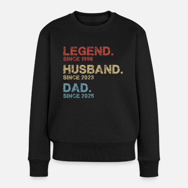 Legende Ehemann Vater - Frauen Premium Bio Pullover - Schwarz
