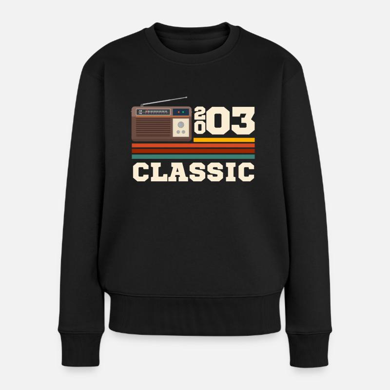 Anniversaire 2003 retro classic - Pull Premium bio Femme - noir