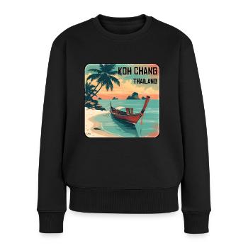 Koh Chang - Frauen Premium Bio Pullover - Schwarz - Vorne - Julia (174cm)