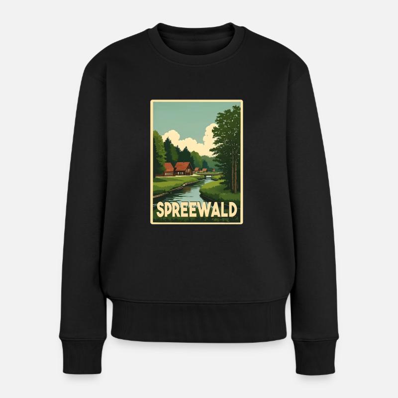 Spreewald - Frauen Premium Bio Pullover - Schwarz