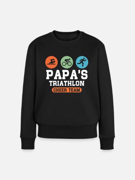 Triathlon Papa - Frauen Premium Bio Pullover - Schwarz