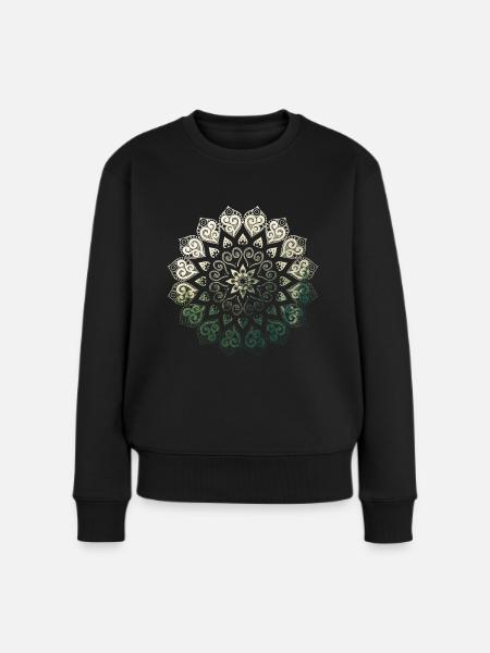 Mandala - Frauen Premium Bio Pullover - Schwarz