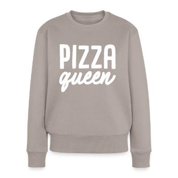 Pizza Queen - Frauen Premium Bio Pullover - Taupe - Vorne - Julia (174cm)