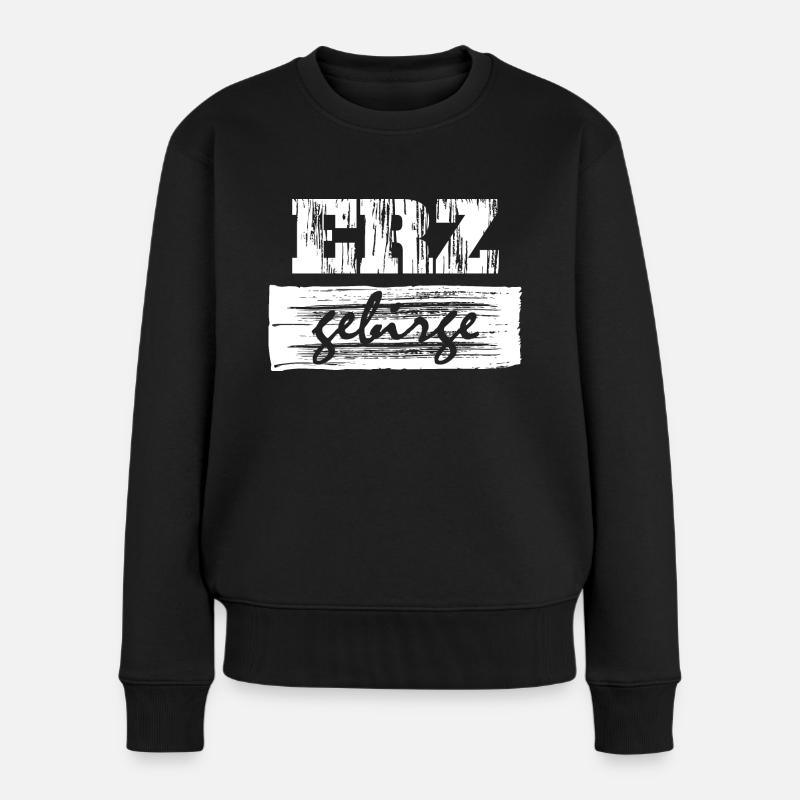 Erzgebirge Spruch - Frauen Premium Bio Pullover - Schwarz