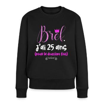 Anniversaire 50 ans idée cadeau maman - Pull Premium bio Femme - noir - Devant - Julia (174cm)